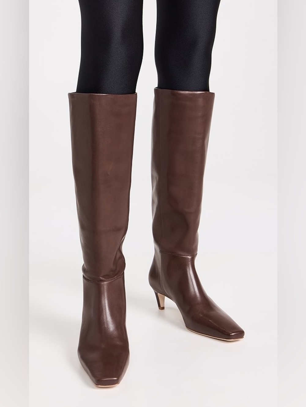 Reformation Remy Chestnut Leather Knee Boots